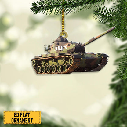 Personalized Veteran Tank Ornament For Veteran's Day, Custom Name Tank Lovers Ornament ON0745