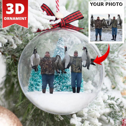 Custom Photo Deer Hunting Ornament, Personalized Deer Hunter Christmas Ornament ON0544