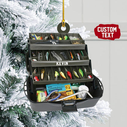 Custom Name Fishing Tackle Box Christmas Ornament, Personalized Fishing Christmas Ornament ON0499