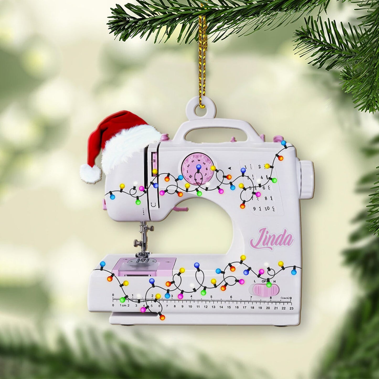 Personalized Sewing Machine Christmas Ornament 2024, Custom Name Sewing Lovers Xmas Tree Ornament ON0441