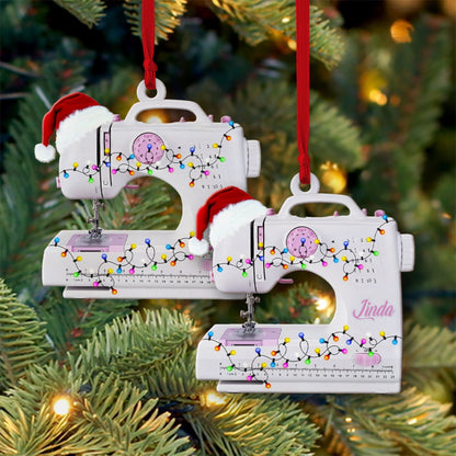 Personalized Sewing Machine Christmas Ornament 2024, Custom Name Sewing Lovers Xmas Tree Ornament ON0441