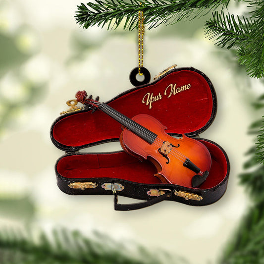 Personalized Violin Christmas Ornament 2024, Custom Name Violin Lovers Ornament ON1086