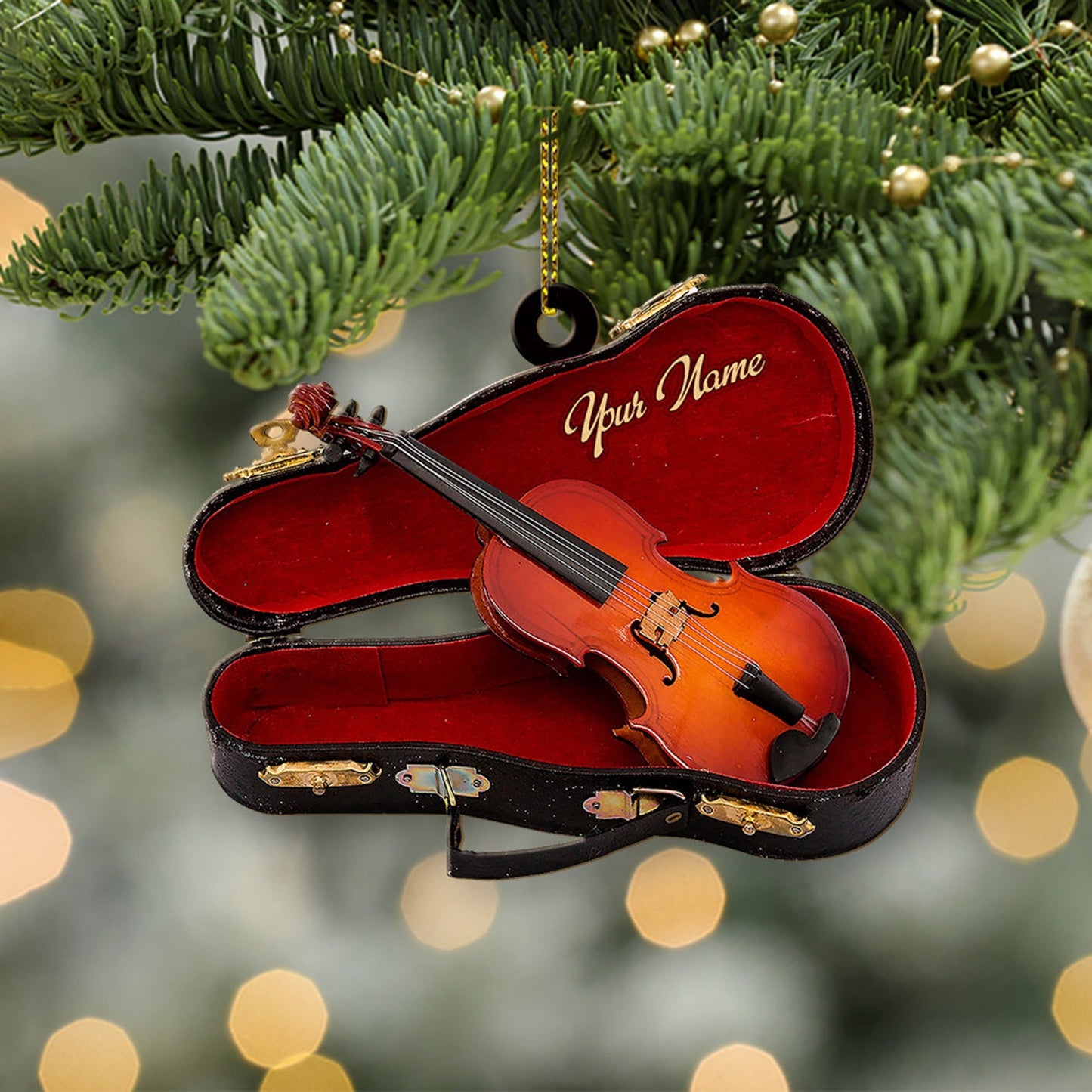 Personalized Violin Christmas Ornament 2024, Custom Name Violin Lovers Ornament ON1086