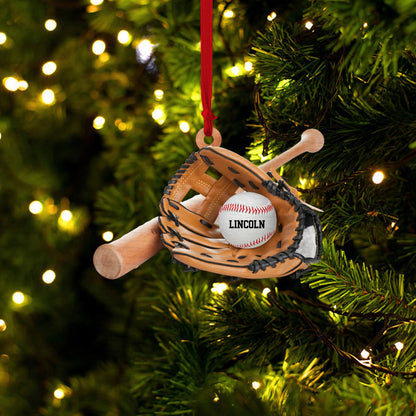 Personalized Baseball Equipment Christmas Ornament 2024, Custom Baseball Ornament With Name ON0797