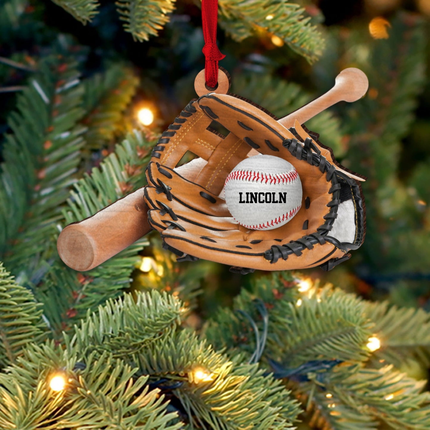 Personalized Baseball Equipment Christmas Ornament 2024, Custom Baseball Ornament With Name ON0797