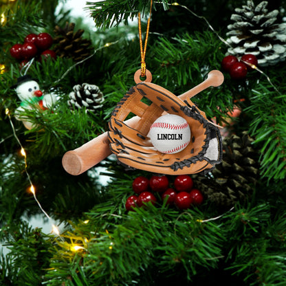 Personalized Baseball Equipment Christmas Ornament 2024, Custom Baseball Ornament With Name ON0797