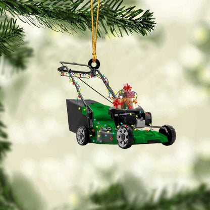 Personalized Lawn Mower Machine Falt Christmas Ornament, Custom Lawn Mower Machine Ornament With Name Farmer ON0724