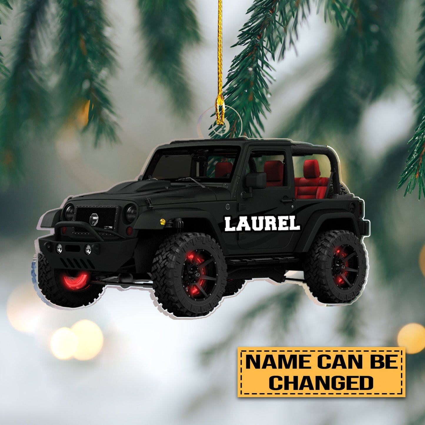 Personalized Wrangler Off-Road Christmas Ornament, Custom Wrangler Off-Road Vehicle Christmas Ornament With Name ON0732