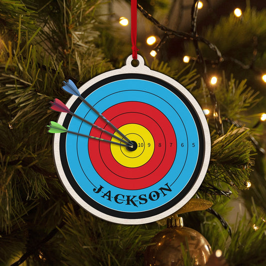 Personalized Archery Layered Wood Ornament, Custom Name Archer Ornament ON1609