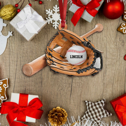 Personalized Baseball Equipment Christmas Ornament 2024, Custom Baseball Ornament With Name ON0797