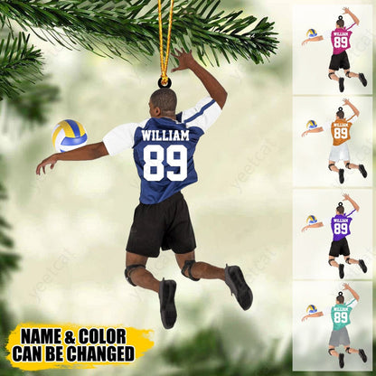 Personalized Volleyball Man Christmas Ornament, Custom Name Number Volleyball Player Ornament ON0487