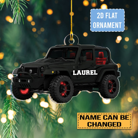 Personalized Wrangler Off-Road Christmas Ornament, Custom Wrangler Off-Road Vehicle Christmas Ornament With Name ON0732