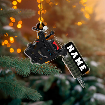 Personalized Tattoo Machine Ornament 2024, Custom Tattoo Lover Tattoo Artist Ornament With Name ON0972