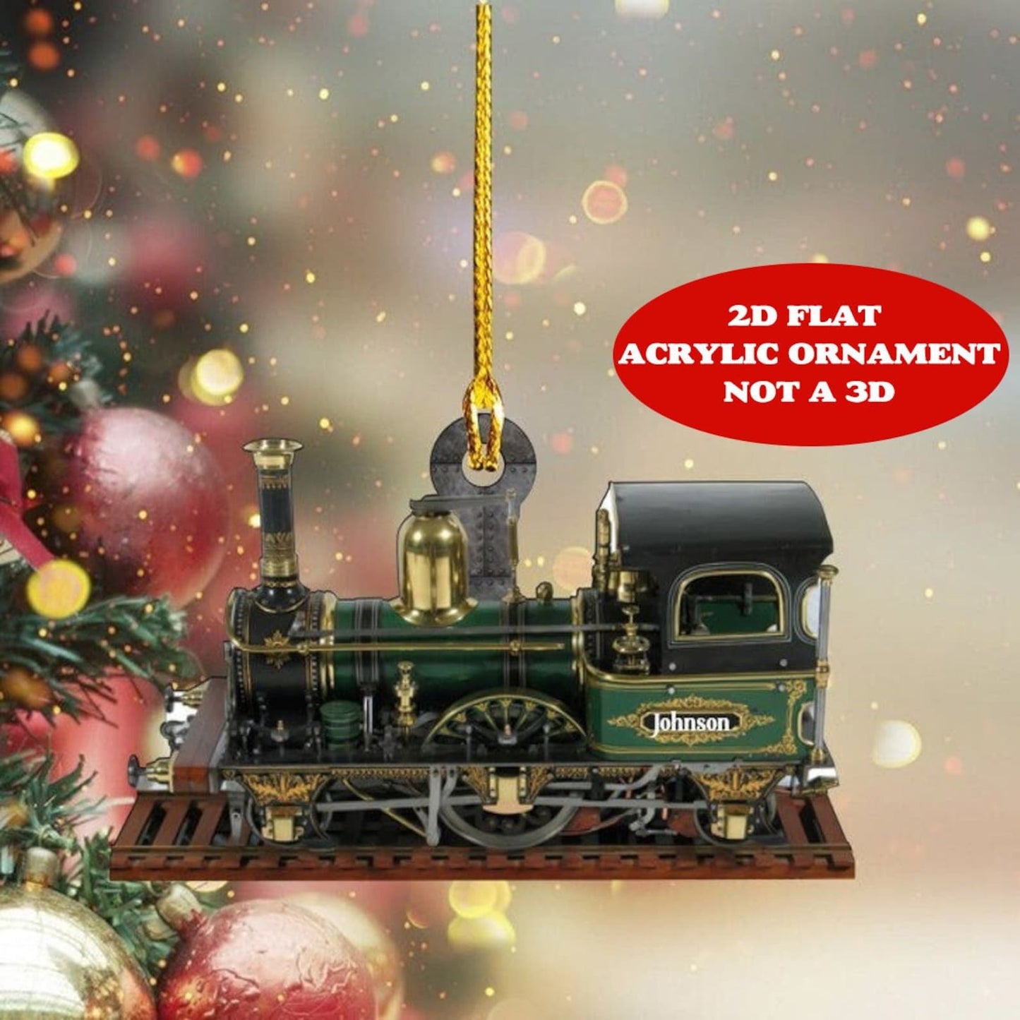 Personalized Locomotive Train Christmas Ornament, Custom Name Railroader Ornament ON0739