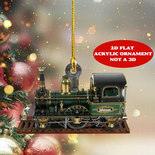 Personalized Locomotive Train Christmas Ornament, Custom Name Railroader Ornament ON0739