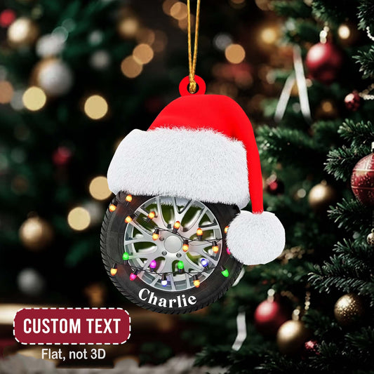 Personalized Car Tires Light Christmas Ornament, Custom Name Tires Lover Ornament ON1037