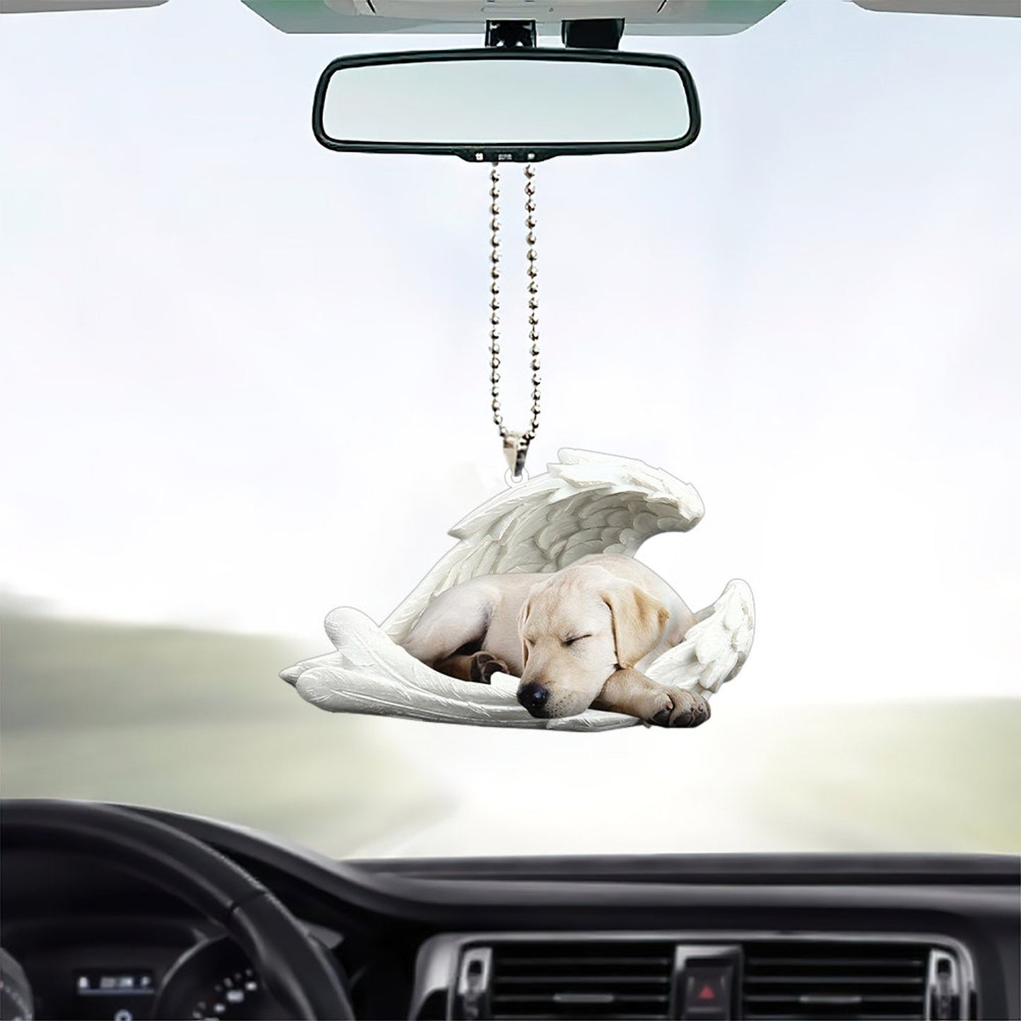 Labrador Retriever Dog Angel Wings Memorial Ornament, Labrador Dog Sleeping Angel Ornament ON0795