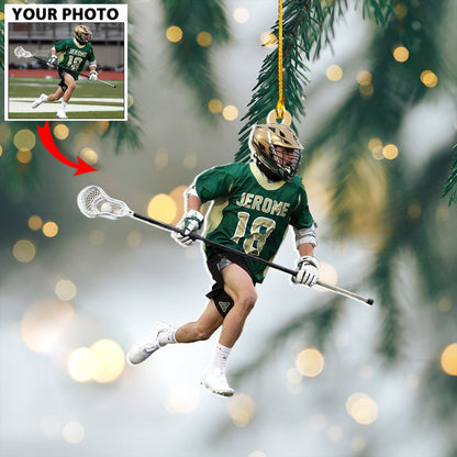 Custom Photo Lacrosse Player Ornament, Personalized Lacrosse Players Ornament ON0956