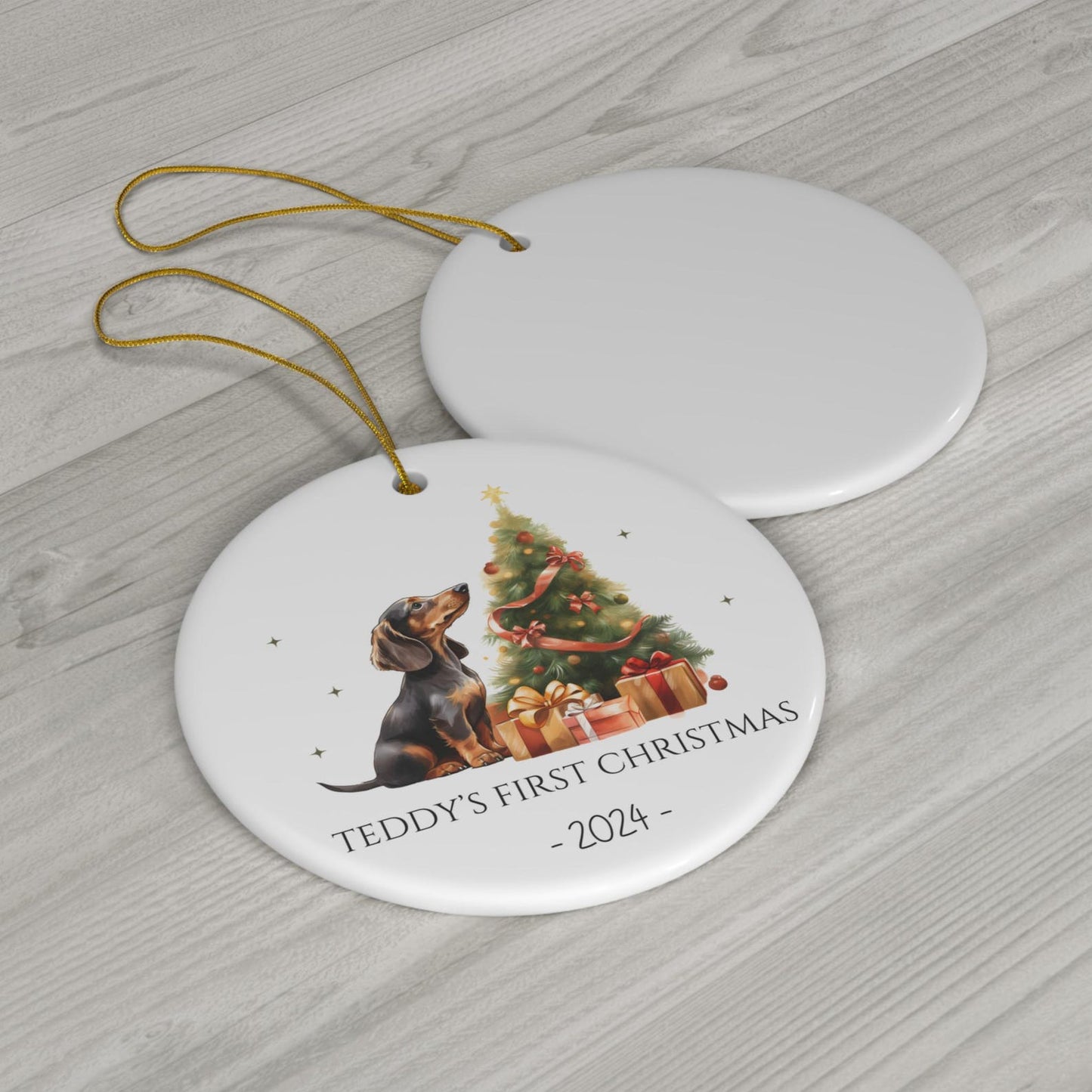 Personalized Dachshund First Christmas Ornament 2024, Custom Dog Name Ornament For Dachshund Lover ON0448