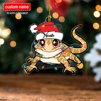 Personalized Bearded Dragon Light Christmas Ornament, Custom Bearded Dragon Lover Ornament With Name ON0975