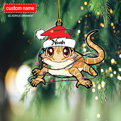 Personalized Bearded Dragon Light Christmas Ornament, Custom Bearded Dragon Lover Ornament With Name ON0975