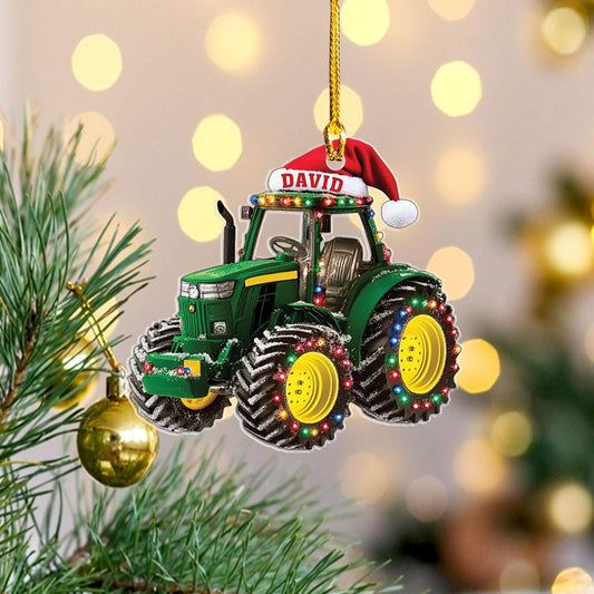 Personalized Tractor Christmas Ornament 2024, Custom Name Tractor Driver Ornament ON0742