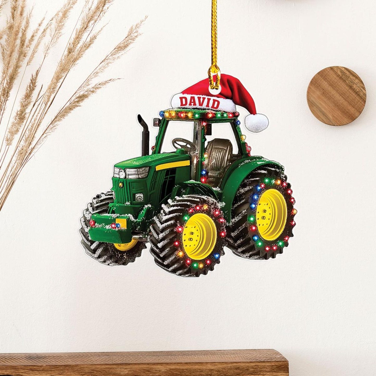 Personalized Tractor Christmas Ornament 2024, Custom Name Tractor Driver Ornament ON0742