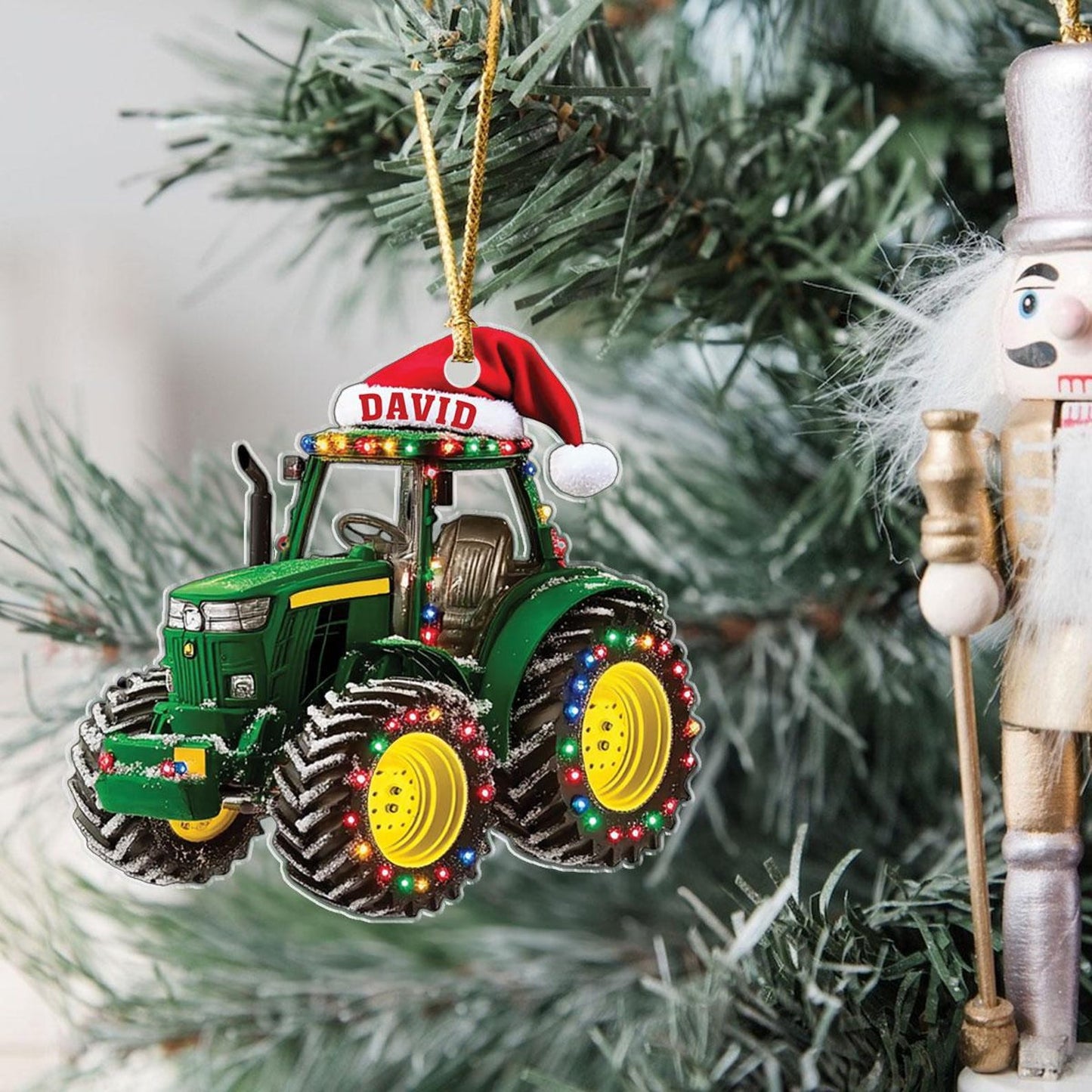 Personalized Tractor Christmas Ornament 2024, Custom Name Tractor Driver Ornament ON0742