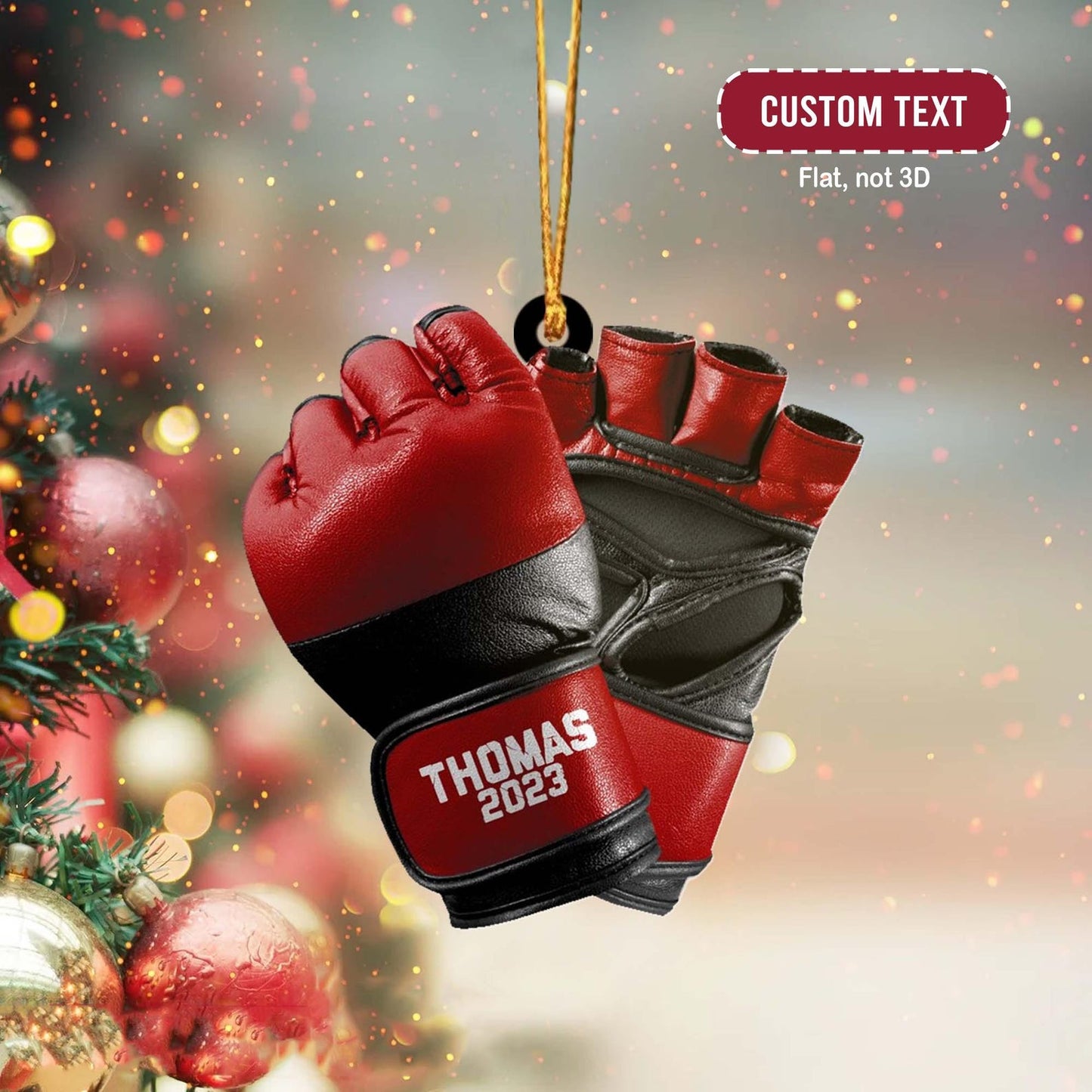 Personalized Mixed Martial Arts Glove Ornament, Custom Name MMA Lover Ornament ON1036