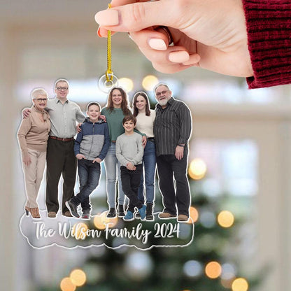 Custom Photo Family Christmas Ornament 2024, Personalized Family Xmas Ornament ON1144