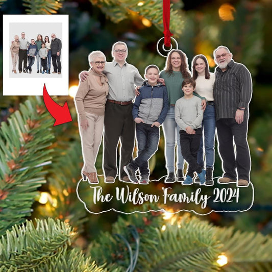 Custom Photo Family Christmas Ornament 2024, Personalized Family Xmas Ornament ON1144