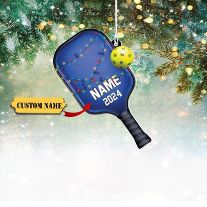 Personalized Pickleball Paddleball Christmas Light Ornament, Custom Name Pickleball Player Ornament ON1377