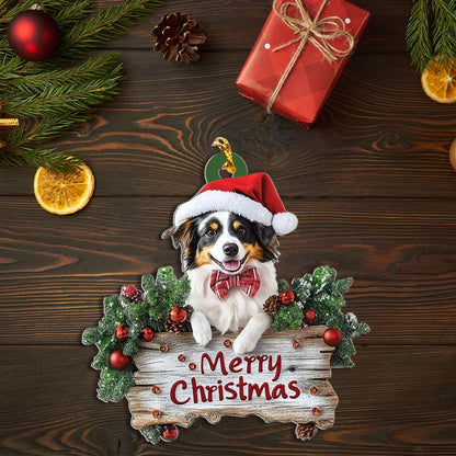 Australian Shepherd Dog Merry Christmas Ornament, Pet Lover Ornament ON1700