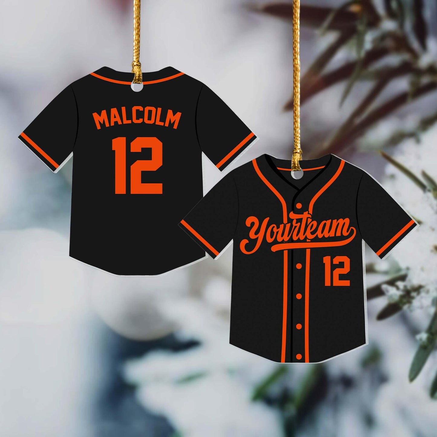 Personalized Baseball Jersey Ornament, Custom Name Number Baseball Player Ornament ON1257