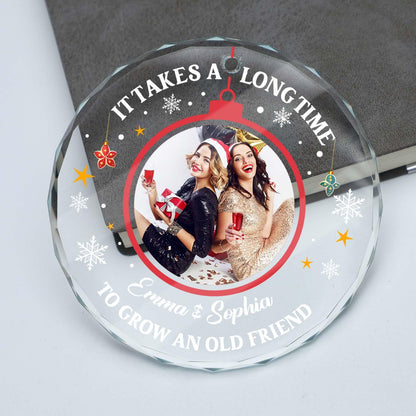 Personalized It Takes A Long Time To Grow An Old Friend Christmas Ornament, Custom Photo Friend Ornament ON0806