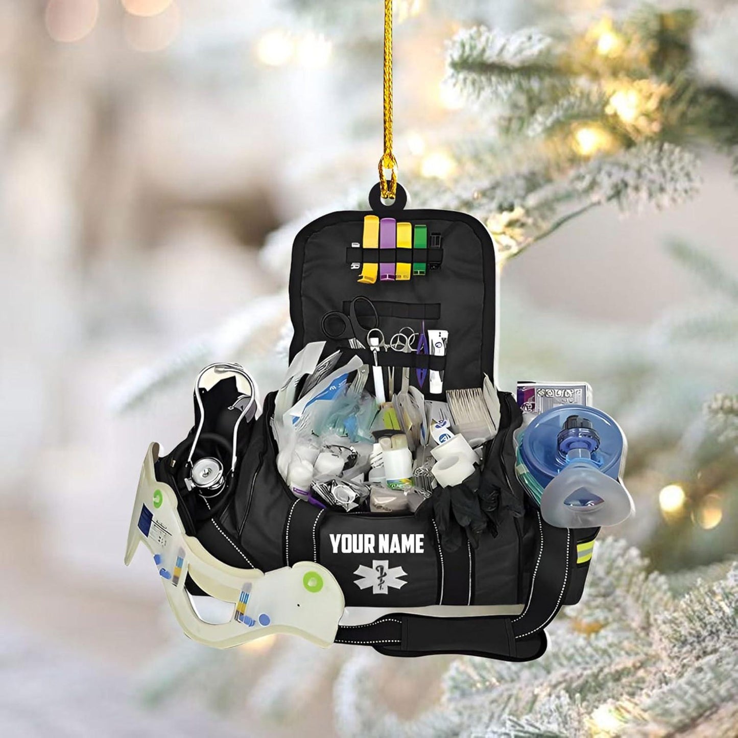 Personalized EMT Paramedic Bag Christmas Ornament, Custom Name Paramedic EMT Ornament ON0713