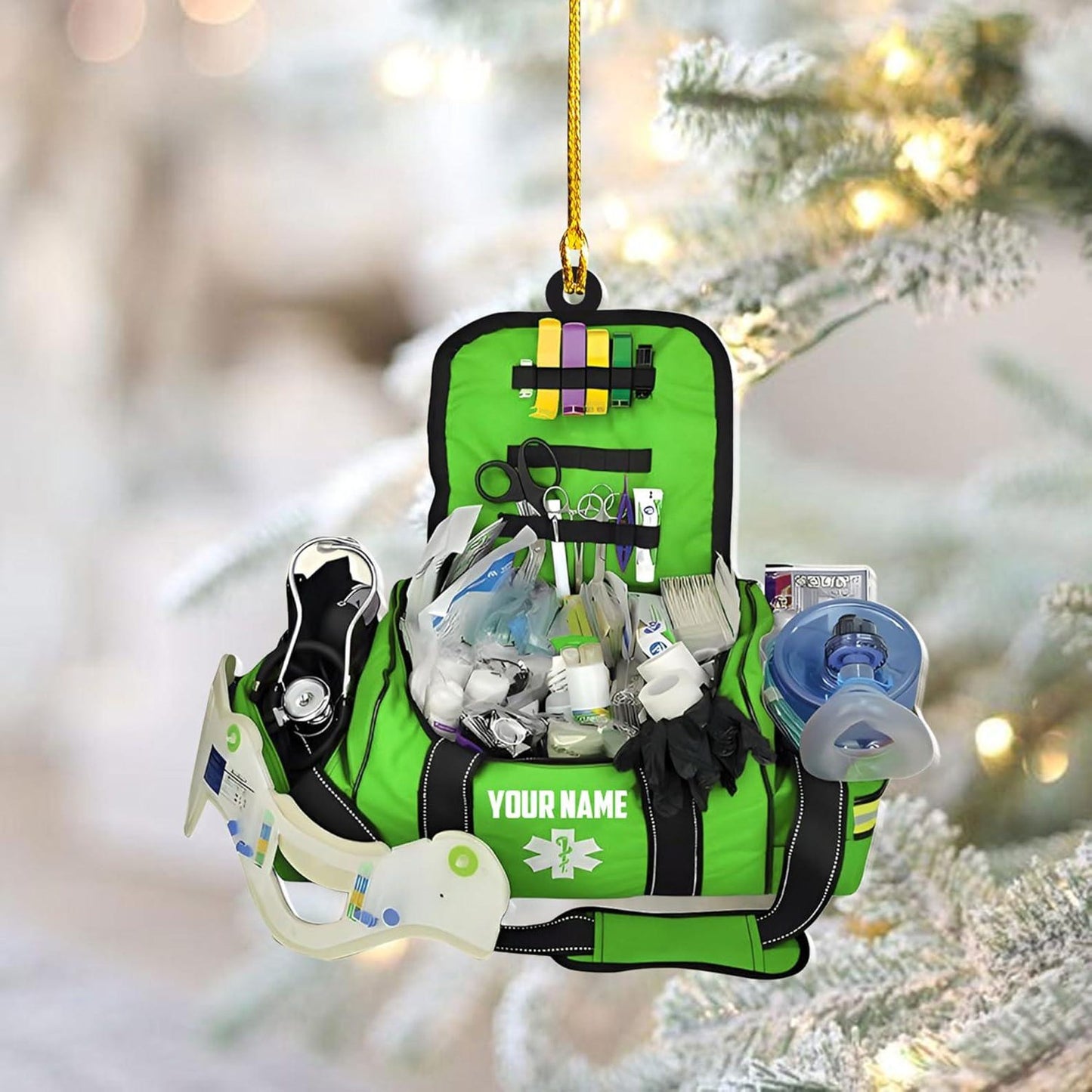 Personalized EMT Paramedic Bag Christmas Ornament, Custom Name Paramedic EMT Ornament ON0713