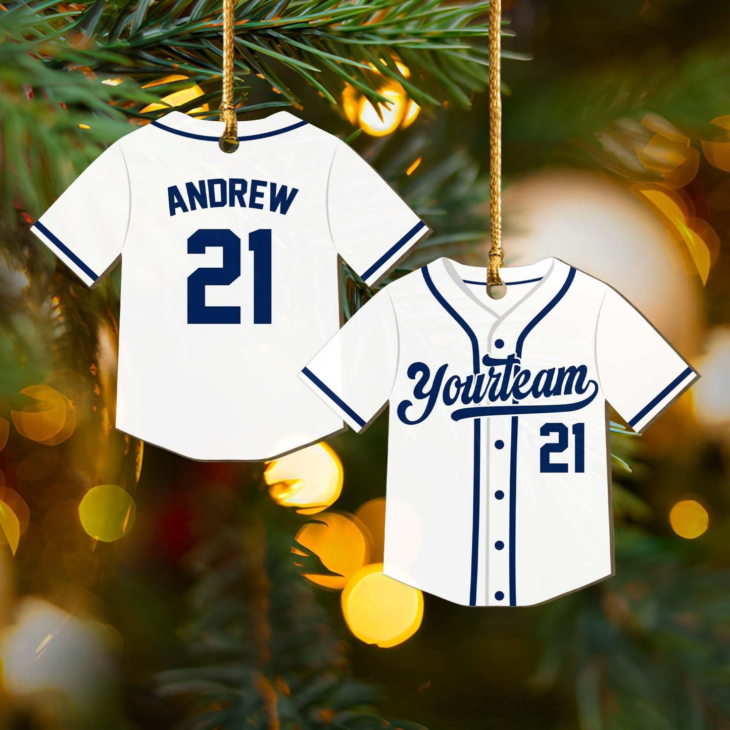 Personalized Baseball Jersey Ornament, Custom Name Number Baseball Player Ornament ON1257