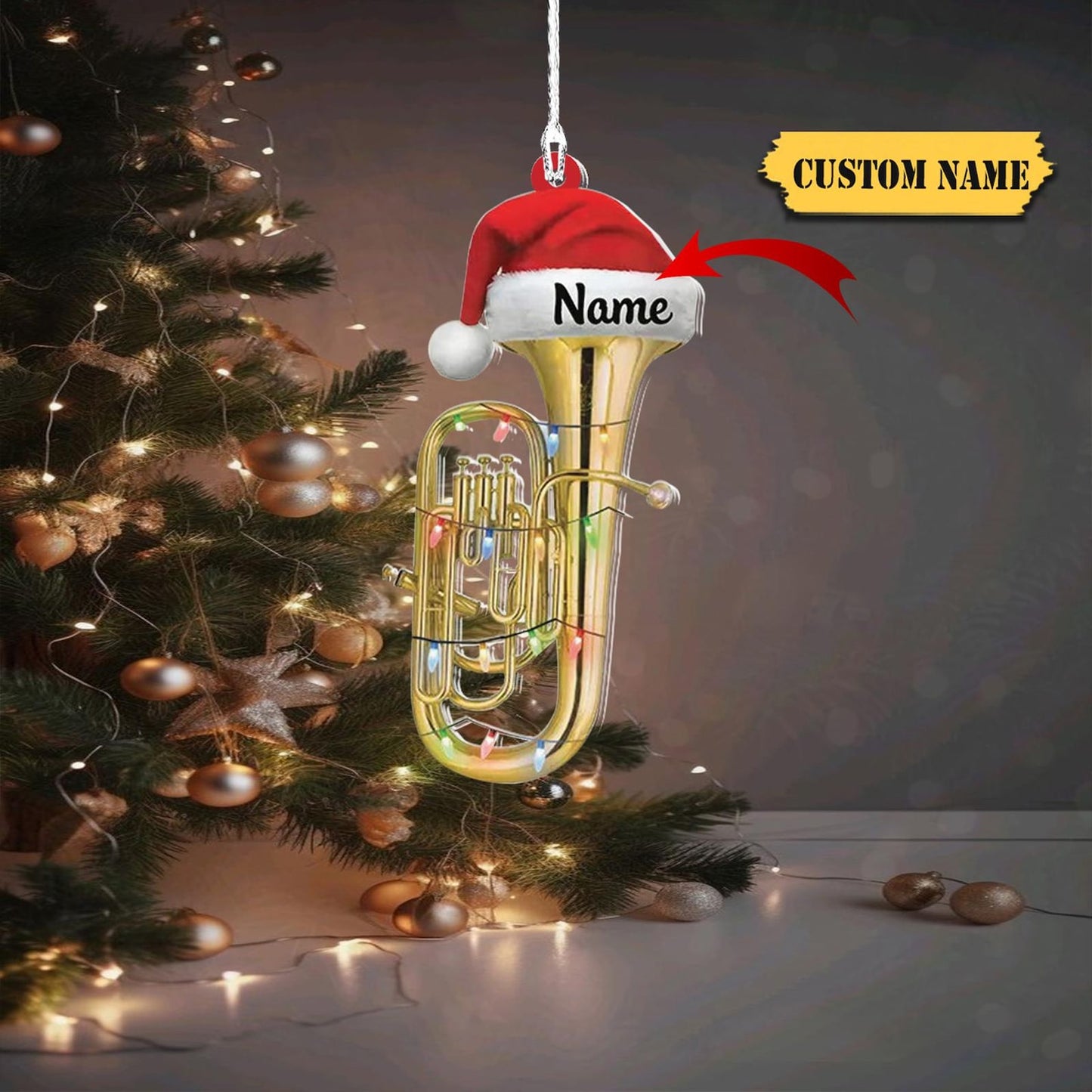 Personalized Euphonium Christmas Ornament, Custom Name Euphonium Lovers Xmas Ornament ON0903