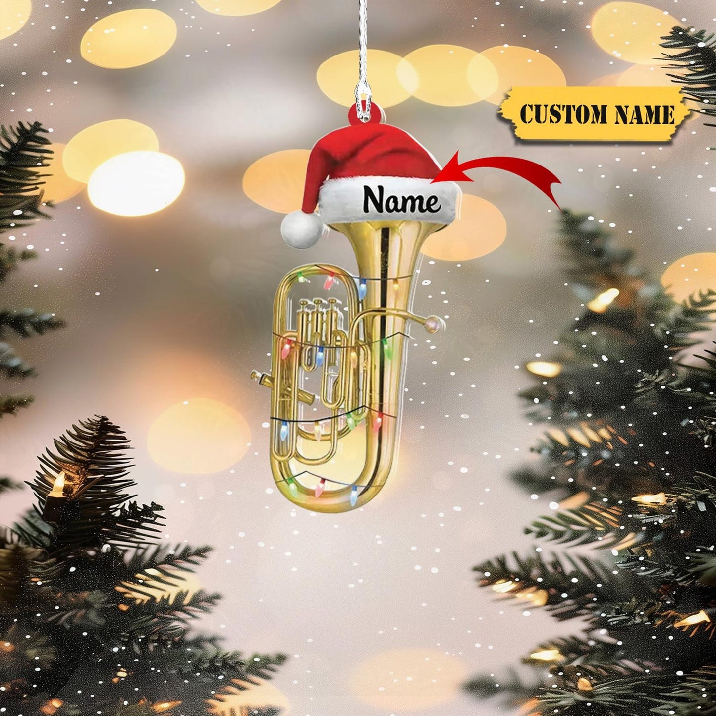 Personalized Euphonium Christmas Ornament, Custom Name Euphonium Lovers Xmas Ornament ON0903