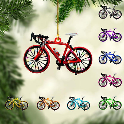 Personalized Road Bike Bicycle Christmas Ornament, Custom Name Cycling Bicycle Rider Xmas Ornament ON0711