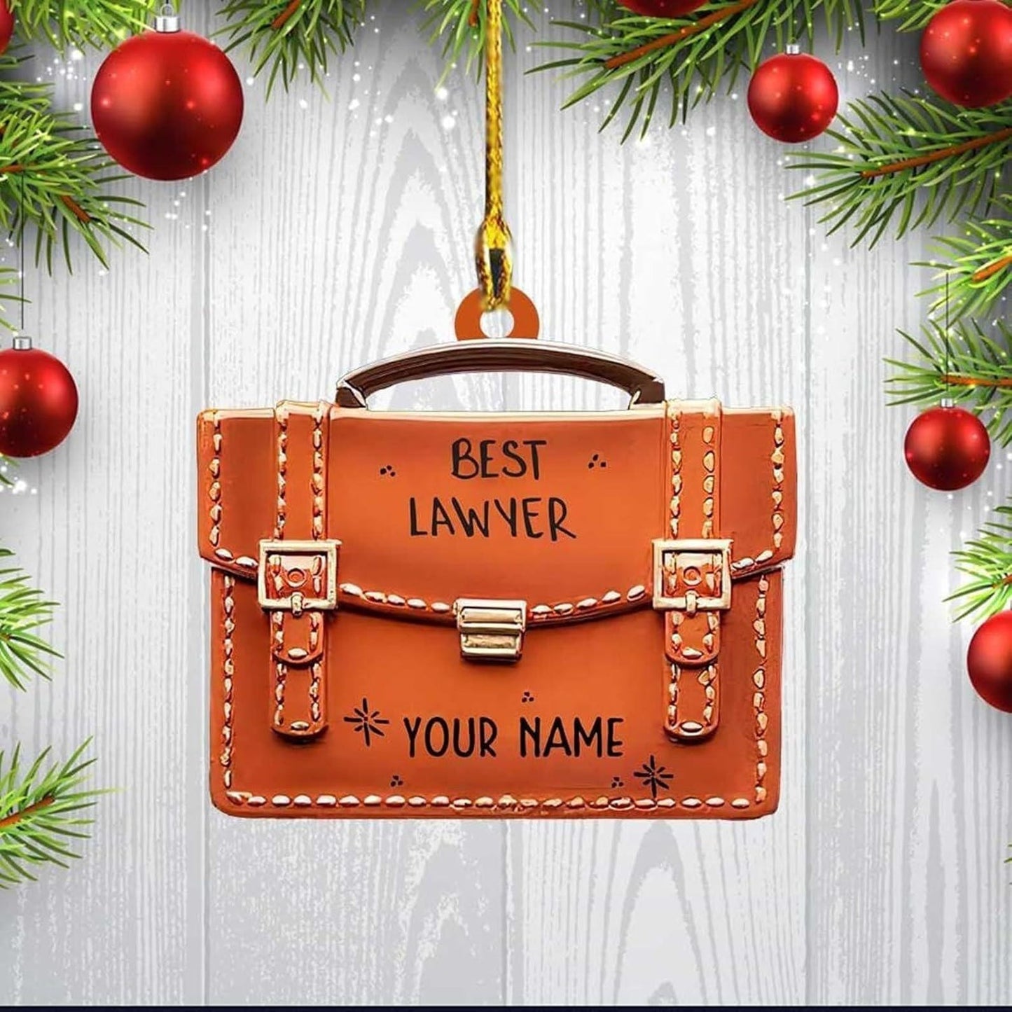 Personalized Best Lawyer Bag Christmas Ornament, Custom Name Lawyer Ornament ON0705