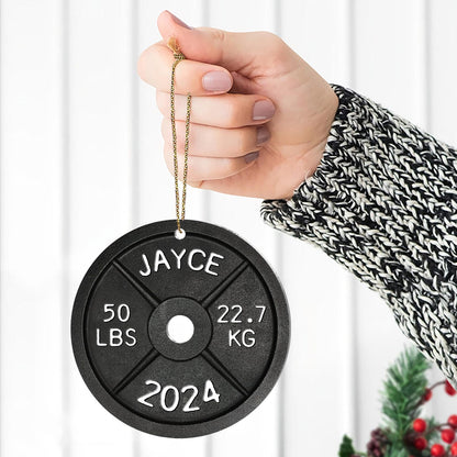 Personalized Weight Lifting Christmas Ornament, Custom Name Gymer Ornament ON0862