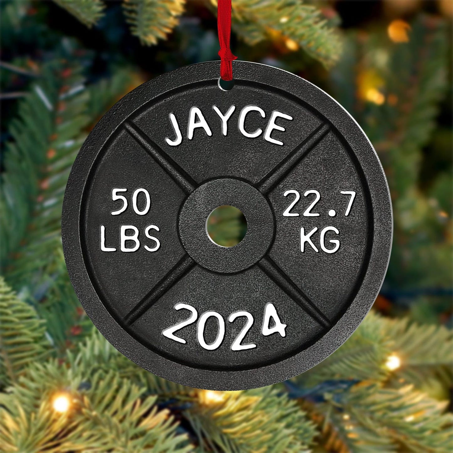 Personalized Weight Lifting Christmas Ornament, Custom Name Gymer Ornament ON0862