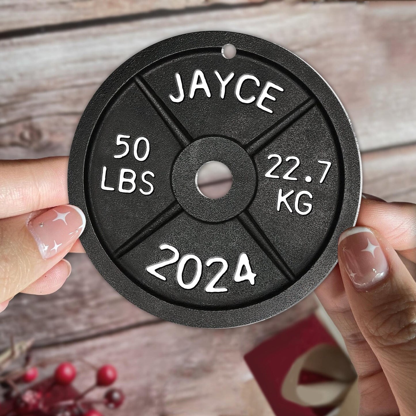 Personalized Weight Lifting Christmas Ornament, Custom Name Gymer Ornament ON0862