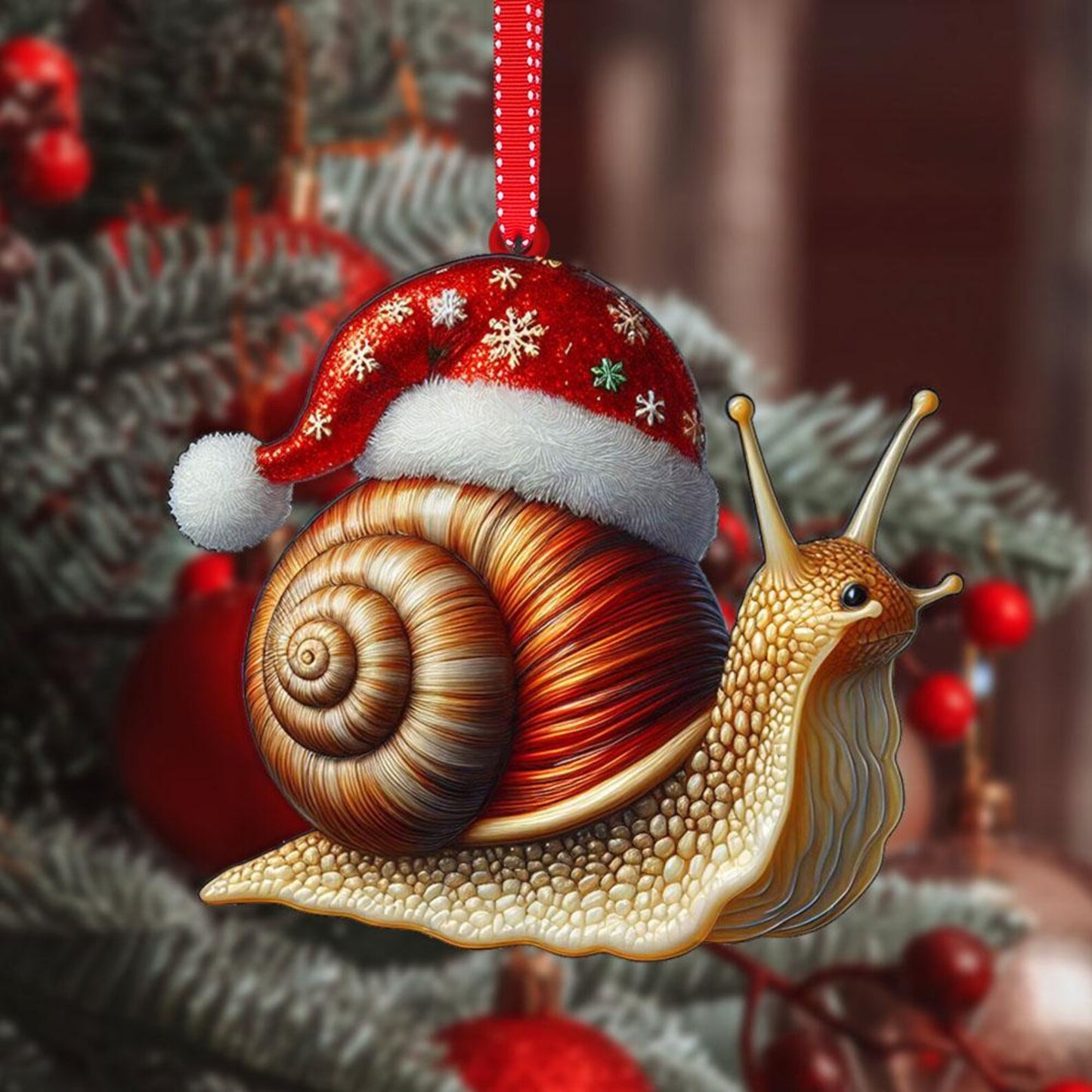 Snail Christmas Ornament 2024, Snail Merry Christmas Ornament ON0912