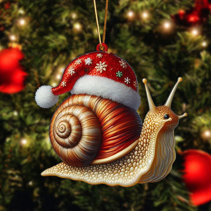 Snail Christmas Ornament 2024, Snail Merry Christmas Ornament ON0912