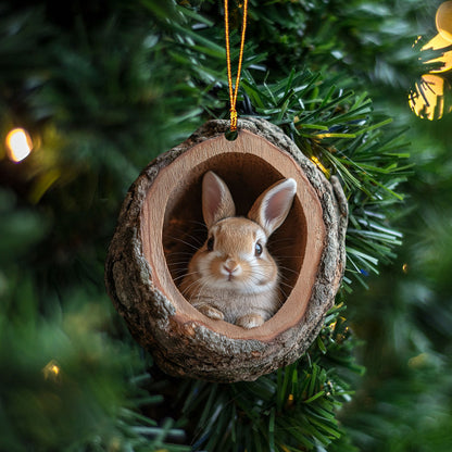 Bunny Christmas Ornament, Rabbit Ornament for Animal Lover ON0734