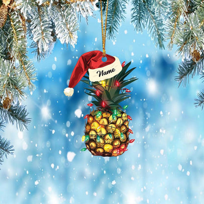 Personalized Pineapple Christmas Light Ornament, Custom Name Pineapple Lovers Xmas Ornament ON1469