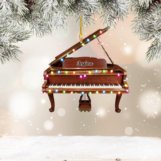 Personalized Piano Light Christmas Ornament, Custom Piano Player Ornament ON0709